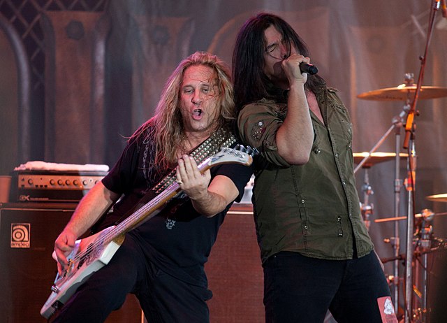 Dana Strum and Mark Slaughter performing live at California State Fair in 2010