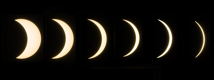 Solar eclipse progression as seen from Québec City