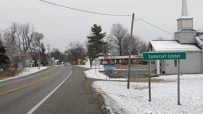 File:Somerset Center, Michigan road signage.jpg