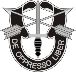 <i>De oppresso liber</i> Motto of the United States Army Special Forces