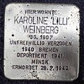 image=File:Stolperstein Weener Kommerzienrat-Hesse-Straße 7 Karoline Weinberg.jpg