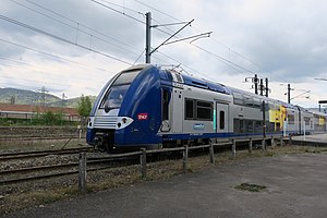 A TER train departing from Gare de Remiremont, France