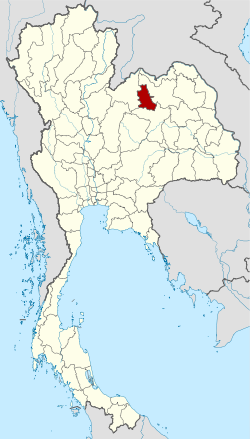 แผนที่ประเทศไทย จังหวัดหนองบัวลำภูเน้นสีแดง