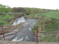 Река Миткирей в районе железнодорожного моста Бековской ветки. Фото 1. 2015