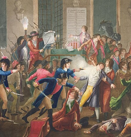 July 27: Robespierre and Saint-Just are arrested in the town hall