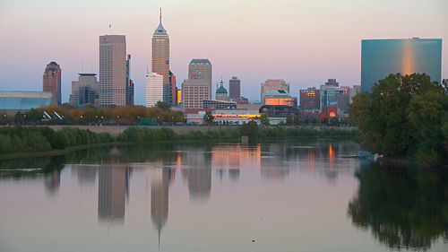 Indianapolis skyline from White River