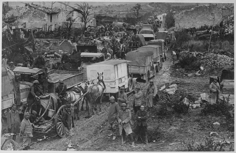 File:The congestion of traffic on roads back of the American lines in the Argonne is, at certain places, so great that the... - NARA - 530759.tif