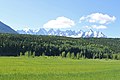 The peaks as seen from the Yellowhead Highway and Skeena River