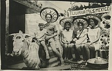 Tourist souvenir photograph with a zonkey in 1965 Tijuana 1965 - Zebras Touristicas.jpg