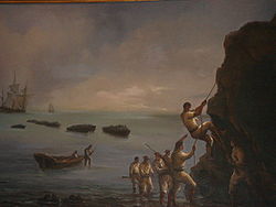 A painting of the assault on Corral fort