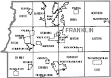 Map of Franklin County, Illinois Townships.Franklin.Co.map.png