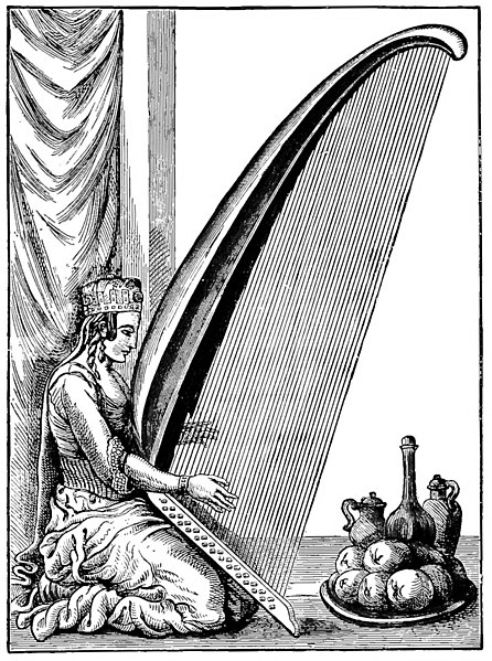 File:Turkish woman playing the harp, Melchior Lorich, 17th century.jpg