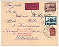 1925-05-21 early airmail cover Leningrad-Basel Switzerland. Correct 50k rate.