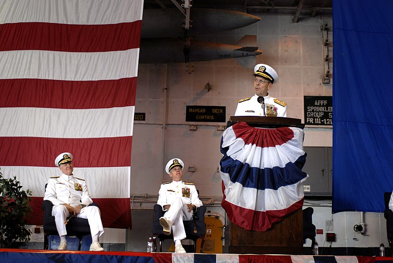 File:US Navy 070517-N-0696M-058 Chief of Naval Operations (CNO) Adm. Mike Mullen speaks at the change of command ceremony for Commander, U.S. Fleet Forces Command (CFFC) aboard USS Enterprise (CVN 65).jpg