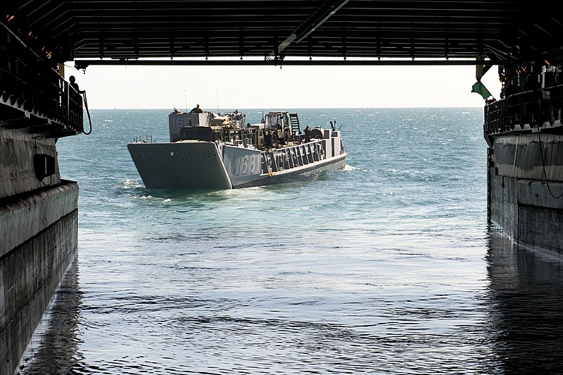 File:US Navy 111211-N-KS651-326 A landing craft utility departs the well deck of the amphibious dock landing ship USS Pearl Harbor (LSD 52).jpg