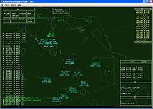 Screenshot of the ASRC (Advanced Simulated Radar Client) program that was used by ATC on VATSIM Vatsim screenshot 1.jpg