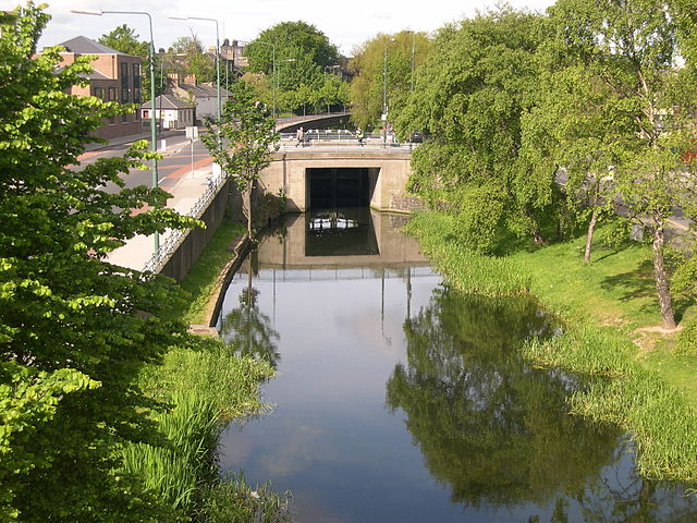 View from the green line Luas bridge