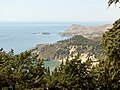 View from monastery Tsambika Rhodes Greece