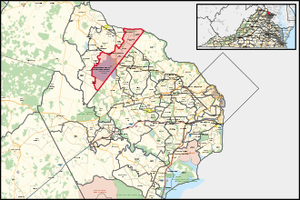 District map from the 2023 election Virginia's 27th House of Delegates district (since 2024).svg