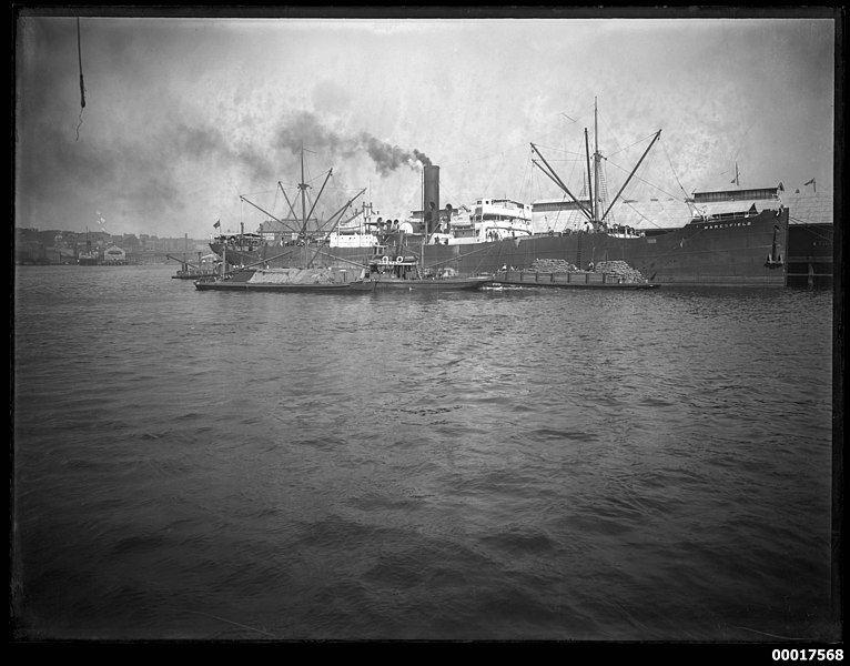 File:Wheat sacks being loaded onto the vessel MARESFIELD (9620470676).jpg