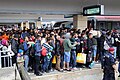 Австрия. Мигранты на Западном железнодорожном вокзале Вены 5 сентября 2015 года, ожидающие поезда в Германию.
