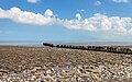 Wierum (Noardeast-Fryslân), zicht op de Waddenzee vanaf de zeedijk. (slikvelden)