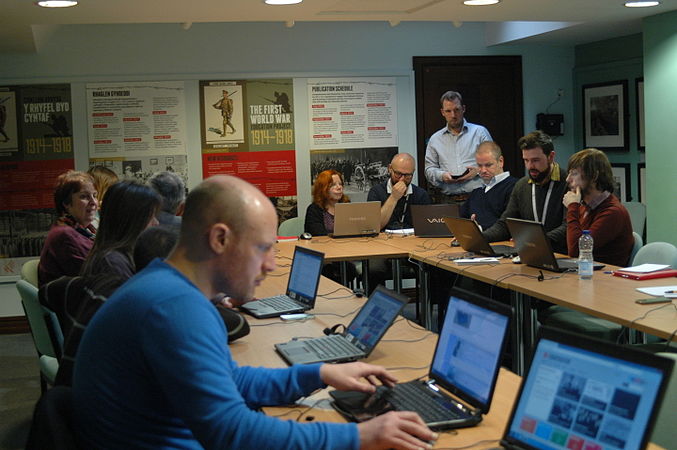 Wikidata Edit-a-thon at National Library of Wales 04.jpg