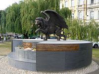 Památník Okřídlený lev; Praha–Klárov (2014)