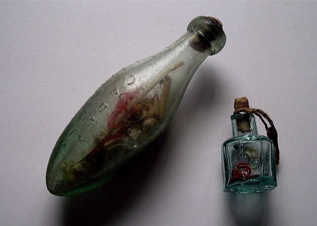 A witch bottle, used as counter-magic against witchcraft