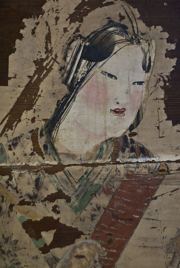 Muromachi period wall painting depicting Kushinadahime (Yaegaki Shrine, Matsue, Shimane Prefecture)