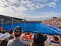 Das Stadion während eines Spieles des olympischen Damenhockey-Turnieres zwischen Deutschland und den Niederlanden 2024.