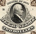 "BEER STAMP TWO DOLLARS SERIES OF 1971" art detail, Alexander Hamilton Beer revenue stamp $2 Hogshead (cropped).JPG