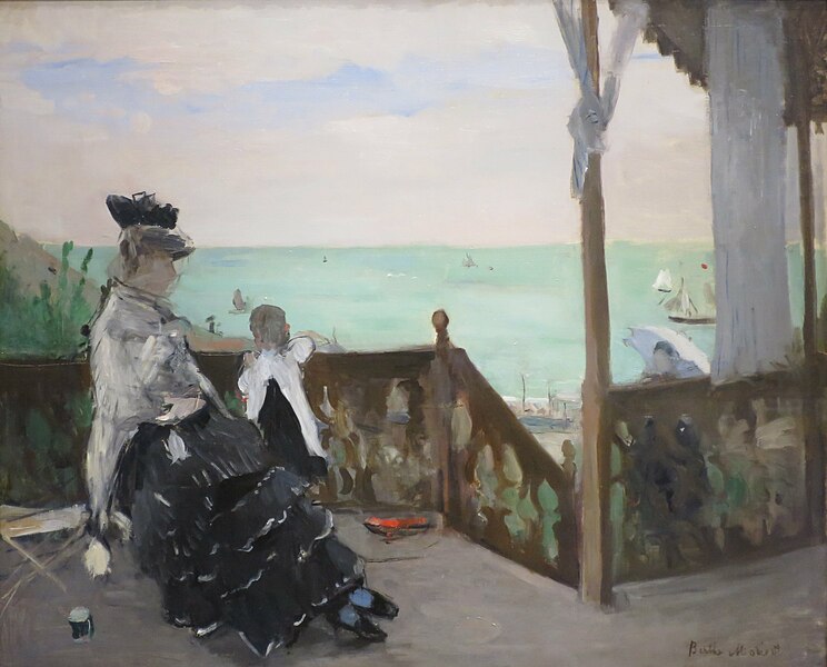 File:'In a Villa at the Seaside' by Berthe Morisot, Norton Simon Museum.jpg