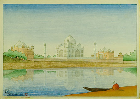 'Taj Mahal' by Charles W. Bartlett, 1916, woodblock print.JPG