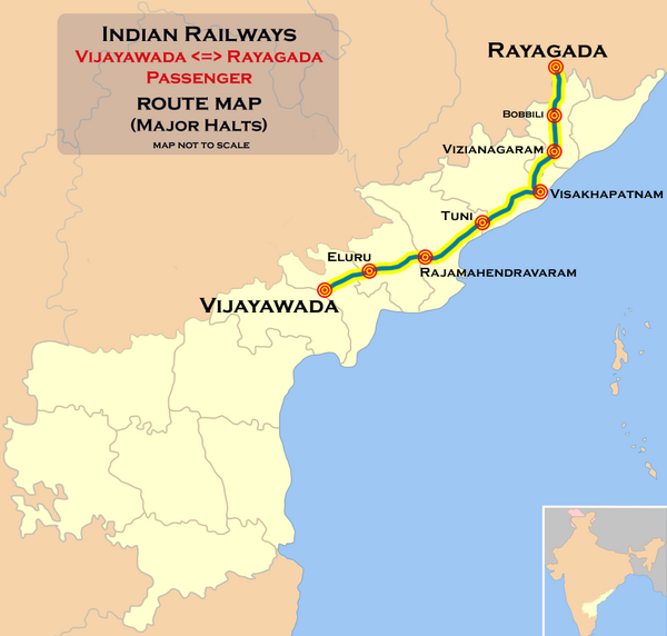 Guntur To Hyderabad Route Map Guntur–Rayagada Express - Wikiwand