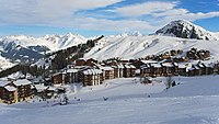 Plagne Villages with Plagne Soleil in the background