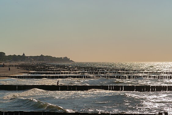 Jetties guarding the beach of Kühlungsborn, Baltic Sea/Germany.