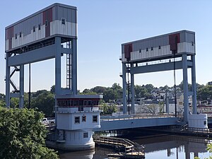 2021-08-25 09 50 00 View of the Belleville Turnpike Bridge (New Jersey State Route 7) from New Jersey State Route 21 (McCarter Highway) in Belleville Township, Essex County, New Jersey.jpg