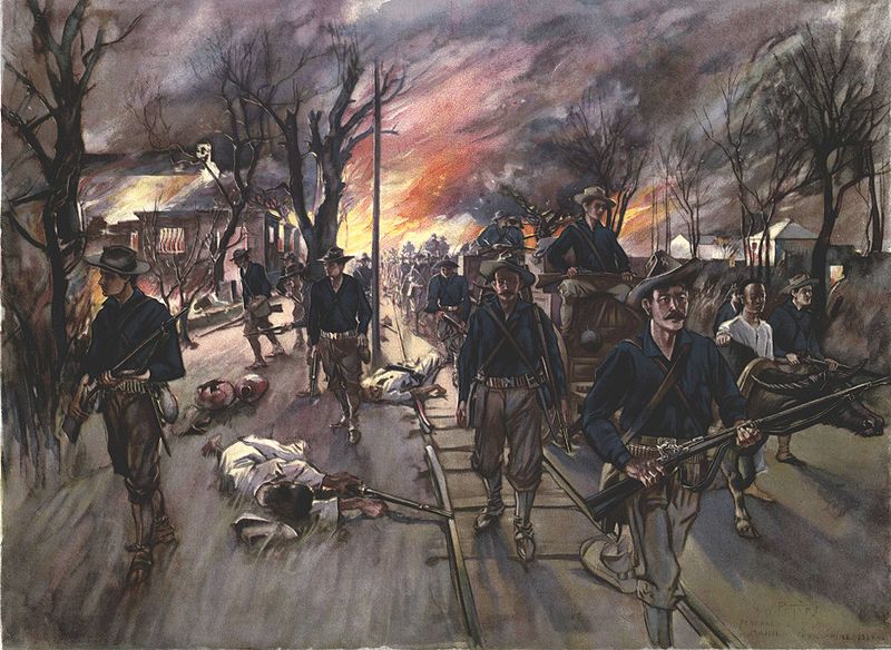 File:20th Kansas Volunteers marching through Caloocan at night.jpg