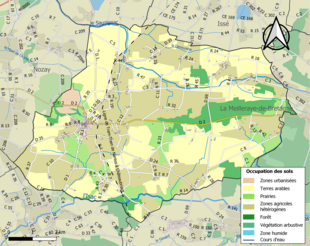 Barevná mapa znázorňující využití půdy.