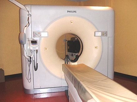 64-slice CT scanner originally developed by Elscint, now a Philips product[133]