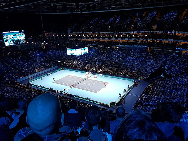 O2 Arena hosting a tennis match at the ATP World Tour Finals