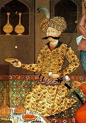 Abbas I as shown on one of the paintings in the Chehel Sotoun pavilion. Abbas I of Persia.jpg