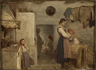 Peasant cottage interior