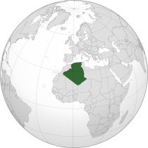 Location of Algeria (dark green)