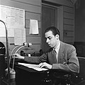 Announcer Carl-Erik Creutz at work in the radio studio, 1930s..jpg