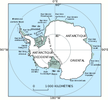 carte de l'Antarctique.