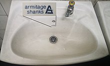 Armitage Shanks logo on a sink Armitage Shanks Basins.jpg