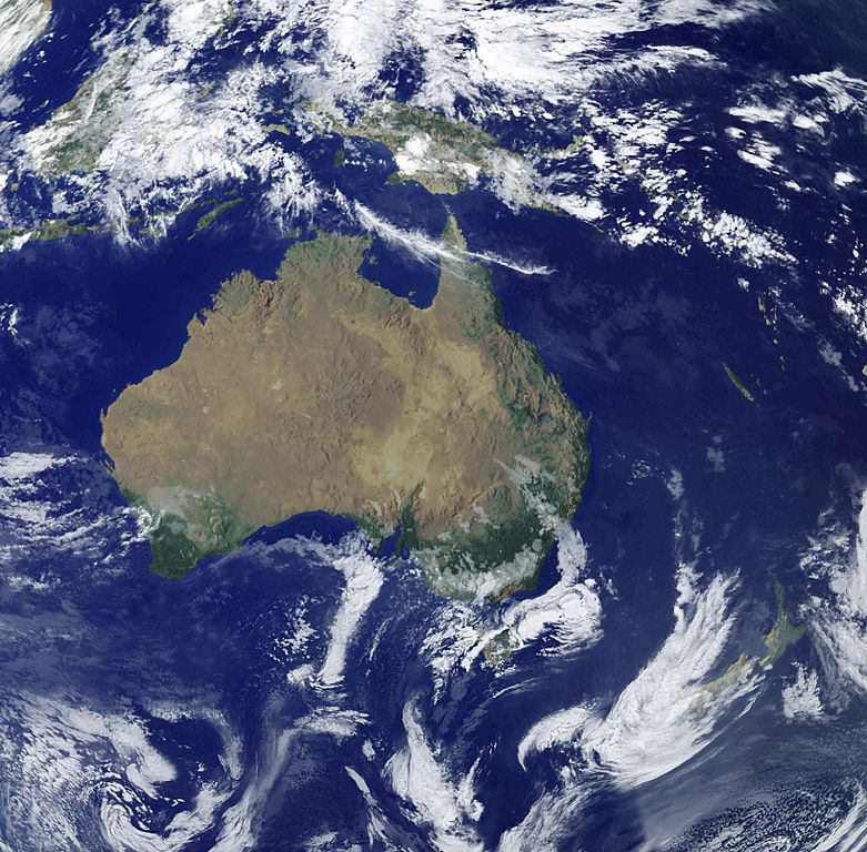 Satellite image of Oceania in 2001-08-07