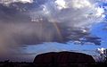 Virga and Uluru(Ayre's Rock) with rainbow